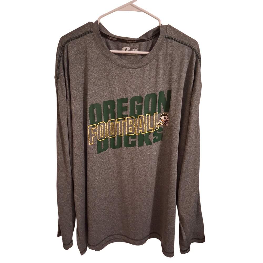 Russell Oregon Ducks Football Long Sleeve T-Shirt Men's 3XL Gray